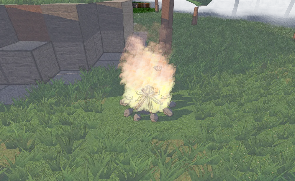 The campfire, the first building of the colony.